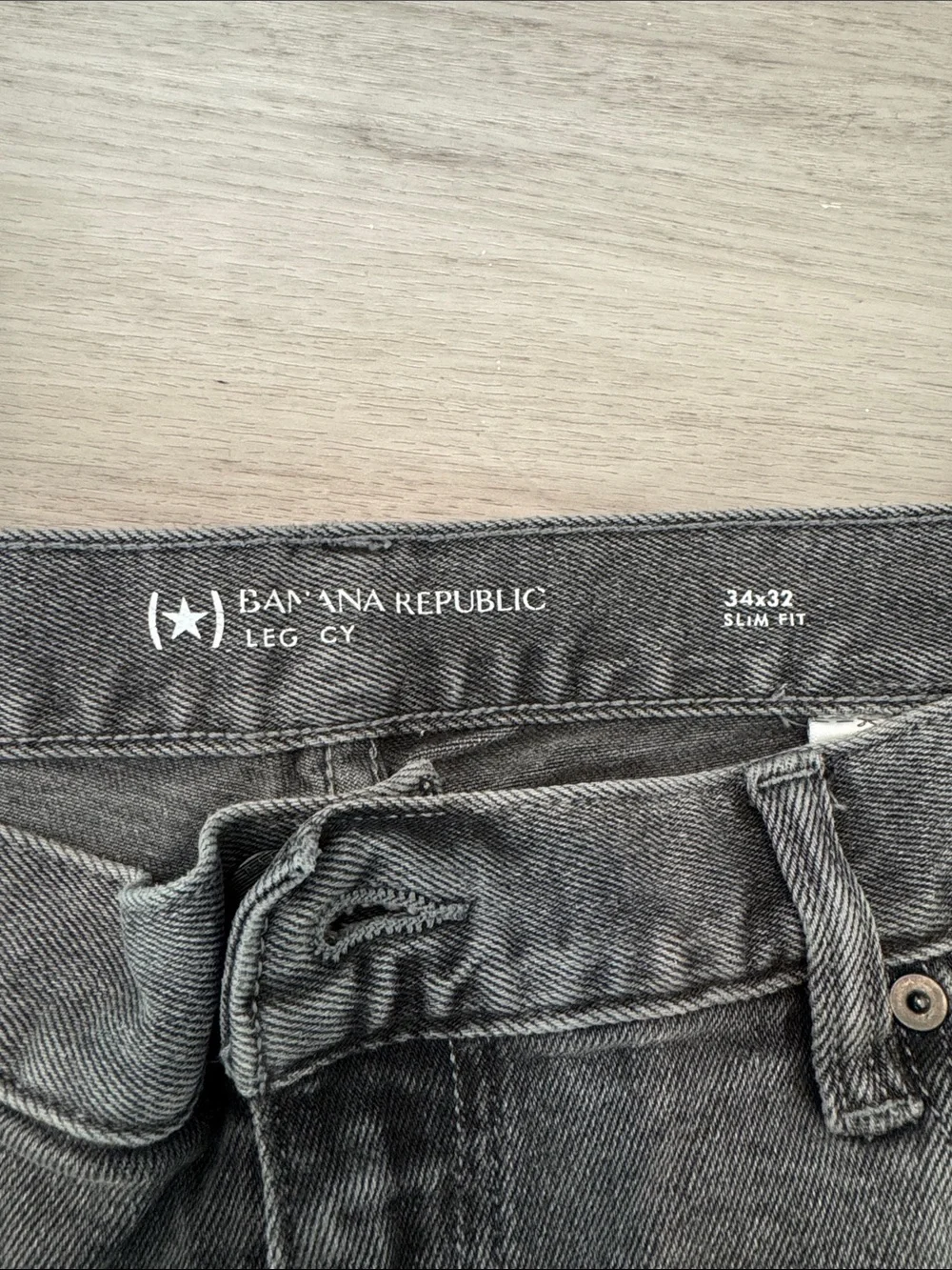 Banana Republic Men's Washed Charcoal Straight Jeans